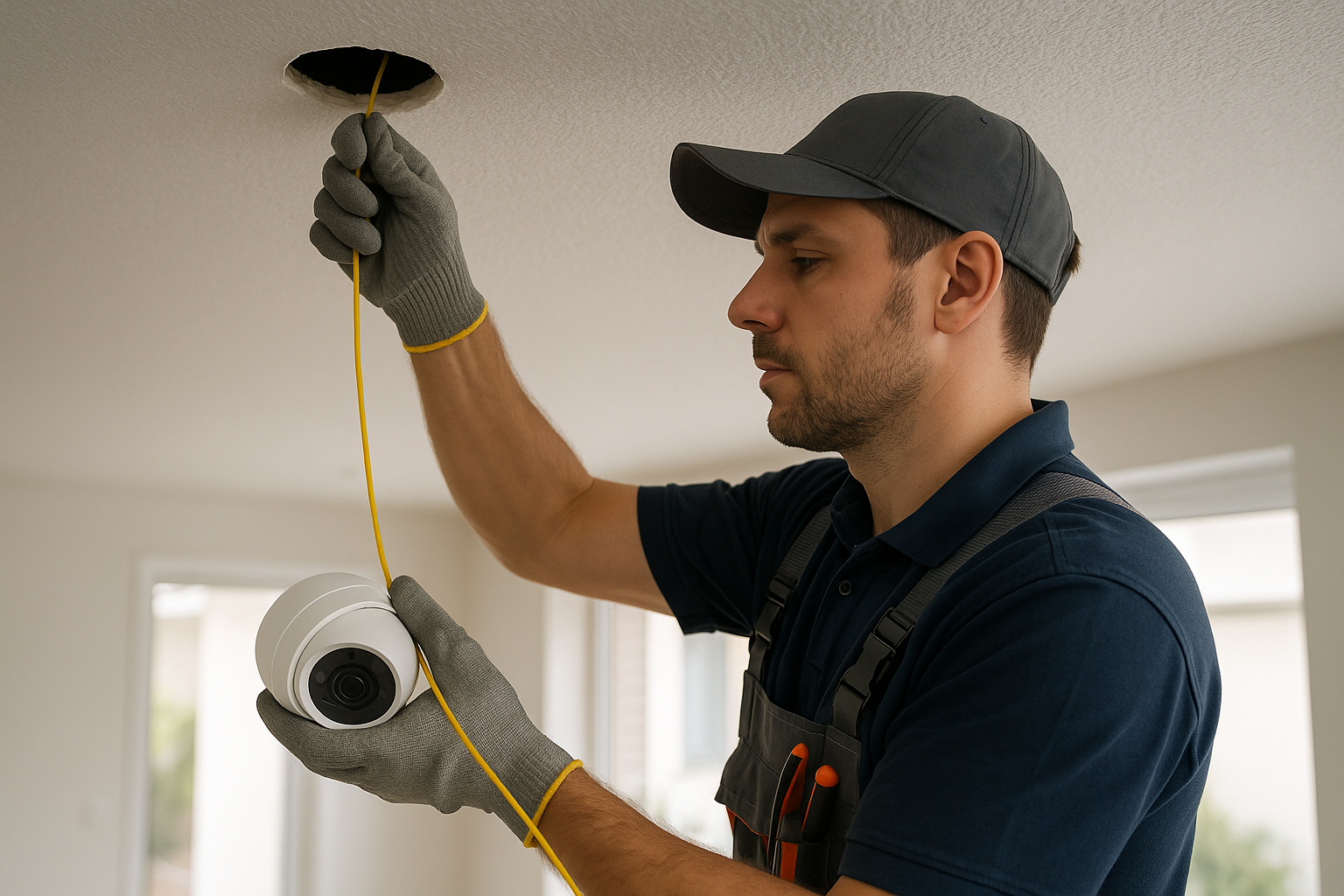 How to Pull Security Camera Cable Through Ceiling: The Right Way