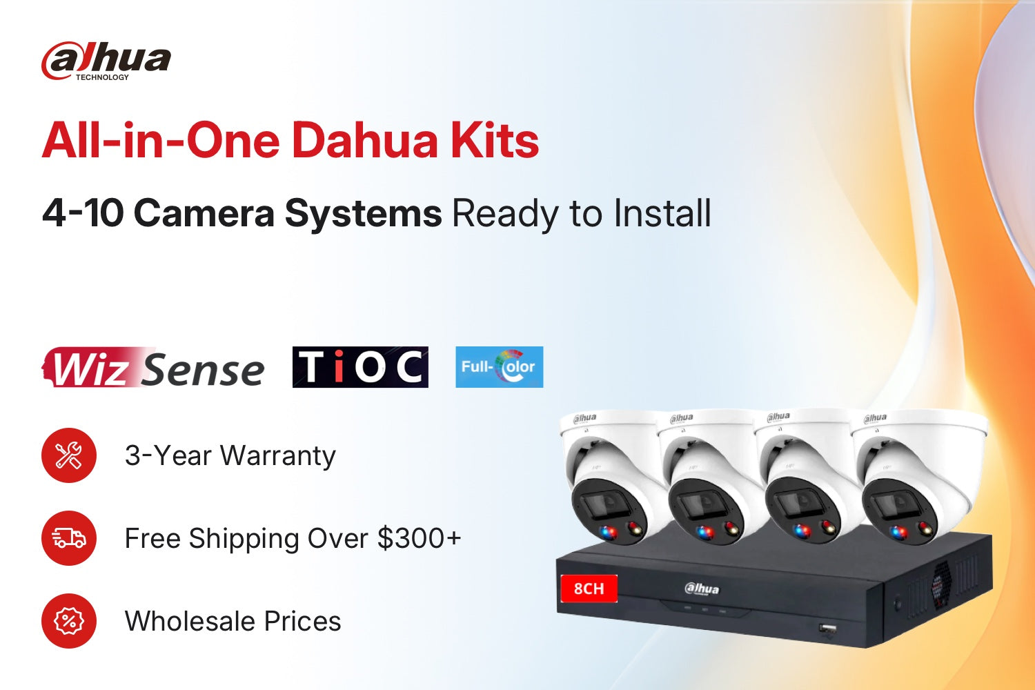Dahua All-in-One kits 4-10 Camera Systems ready to install