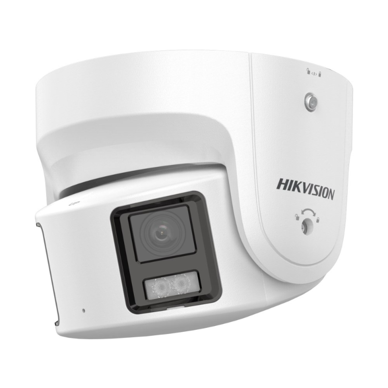 Hikvision DS-2CD2387G2P-LSU/SL 8MP ColorVu Turret 4mm Dual Head Strobe + Speaker network Camera PANORAMIC 180 Degree