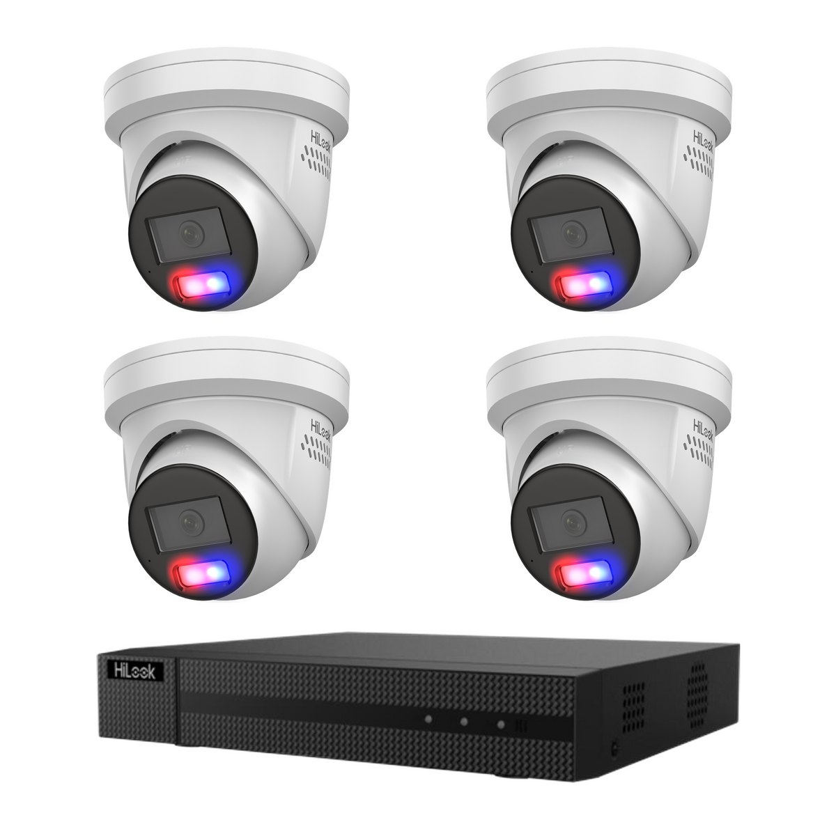 HiLook Hikvision 6MP 4CH CCTV Kit with 4 Colour Deterrence Cameras IPC-T269H-MU/SL + 2TB HDD