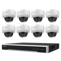 Hikvision 6MP 8CH Kit 8 Dome Cameras AcuSense 8CH PoE NVR 4TB