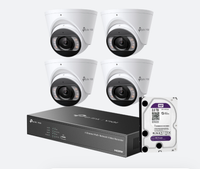 TP-Link CCTV Kit 4 8MP IP Turret Cameras Full-Colour Speaker Mic Light 4CH NVR 2TB