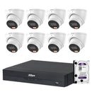 Dahua 8 x 8MP DH-IPC-HDW3867EM-S-IL-ANZ Fixed Starlight Turret Cameras, 8CH AI NVR + 4TB HDD