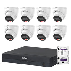 Dahua 8 x 8MP DH-IPC-HDW3867EM-S-IL-ANZ Fixed Starlight Turret Cameras, 8CH AI NVR + 4TB HDD