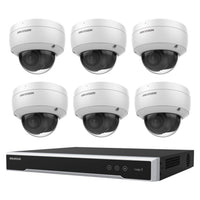 Hikvision 6MP 8CH Kit 6 Dome Cameras AcuSense 8CH PoE NVR 4TB