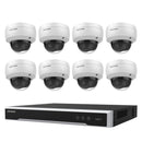 Hikvision 8MP 8CH Kit 8 Outdoor Vandalproof Dome Cameras AcuSense 8CH NVR 4TB