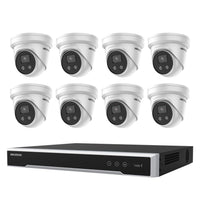 Hikvision 8MP 16CH Kit 8 Outdoor AcuSense Turret Cameras 16CH NVR 4TB