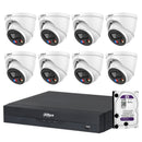 Dahua 8 x 6MP DH-IPC-HDW3649H-AS-PV-ANZ TiOC Turret CCTV Kit + 8CH AI NVR + 4TB HDD, Active Deterrence
