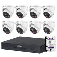 Dahua 8 x 6MP DH-IPC-HDW3649H-AS-PV-ANZ TiOC Turret CCTV Kit + 8CH AI NVR + 4TB HDD, Active Deterrence