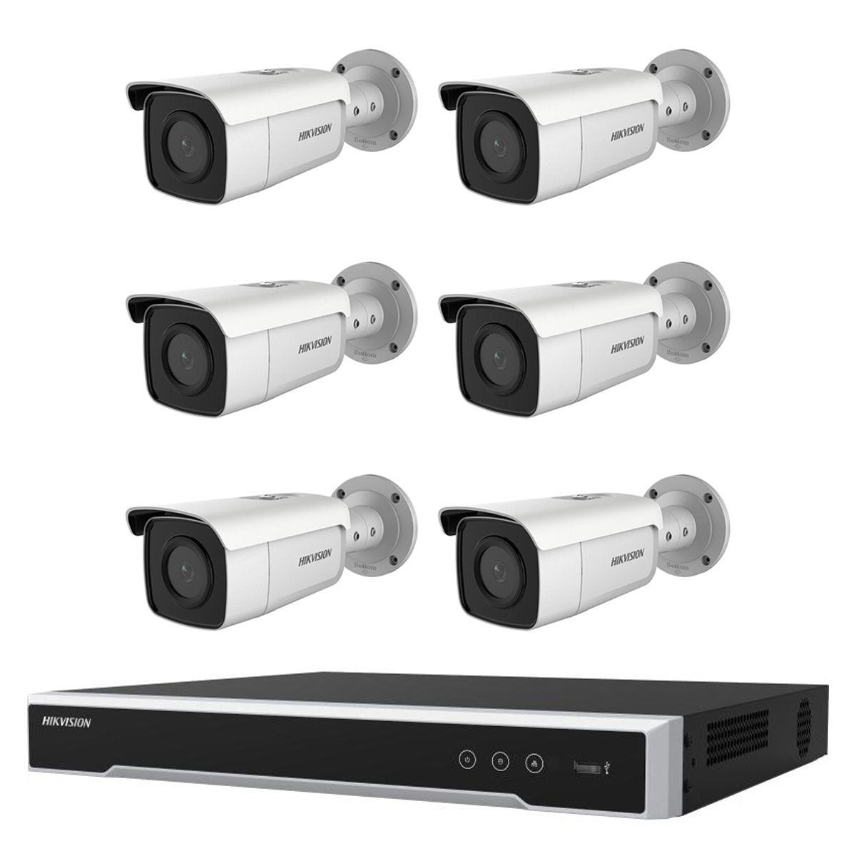 Hikvision 8MP 8CH CCTV Kit: 6 x Outdoor Bullet Cameras powered by Darkfighter & Acusense + 8CH NVR/4TB