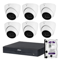 Dahua 6 x 4MP + 8 Channels Kit: 6 x DH-IPC-HDW3466EMP-S-AUS SMD Wizsense Camera+ 8CH NVR+ 4TB HDD