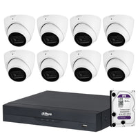 Dahua 8 x 8MP DH-IPC-HDW3866EMP-S-AUS 4K Turret CCTV Kit + 8CH AI NVR + 4TB HDD, WizSense