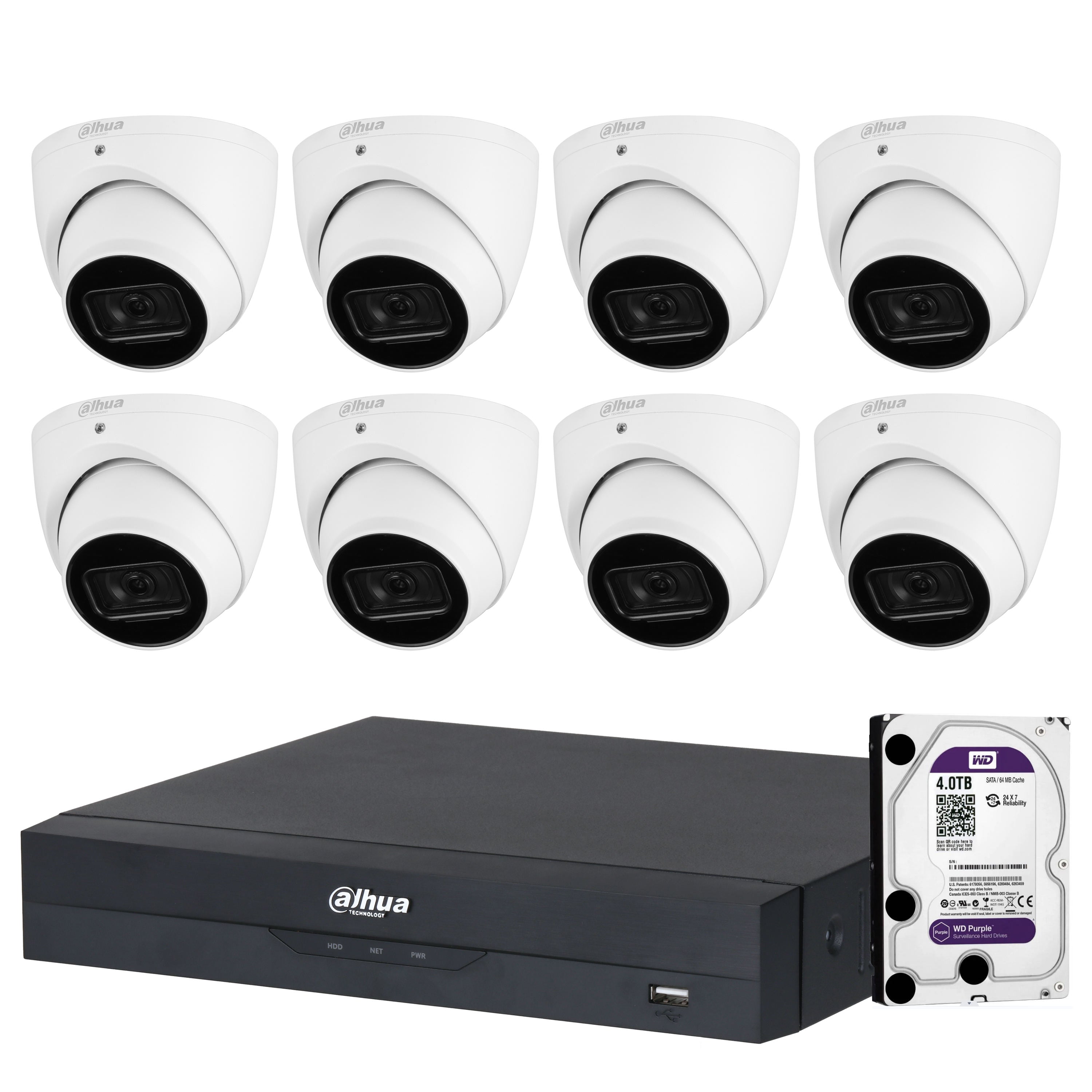Dahua 8 x 6MP Turret Security Kit + 8CH NVR Wizsense  + 4TB HDD
