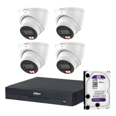 Dahua 10 x 5MP+ 16 Channels Kit:10x WizColor Turrets with SMD 4.0 + 16CH PoE NVR+ 4TB HDD