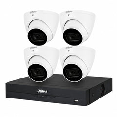 Dahua 4 x 8MP DH-IPC-HDW3866EMP-S-AUS 4K Turret CCTV Kit + 4CH AI NVR + 2TB HDD, WizSense