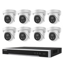 Hikvision 6MP 8CH Kit 8 Outdoor Turret Cameras AcuSense 8CH PoE NVR 4TB