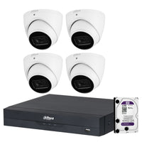 Dahua 4 x 8MP DH-IPC-HDW3866EMP-S-AUS 4K Turret CCTV Kit + 8CH AI NVR + 4TB HDD, WizSense