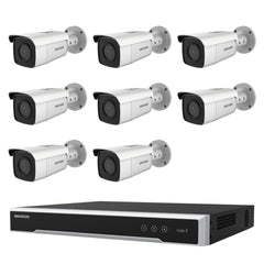 Hikvision 6MP 8CH CCTV Kit: 8xEXIR Bullet Cameras with AcuSense + 8CH PoE NVR/4TB