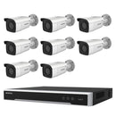 Hikvision 8MP 8CH Kit 8 Outdoor Bullet Cameras Darkfighter AcuSense 8CH NVR 4TB