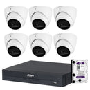 Dahua 6 x 6MP DH-IPC-HDW3666EMP-S-AUS Eyeball / Turret Kit 50m IR + 8CH NVR + 4TB HDD, Wizsense