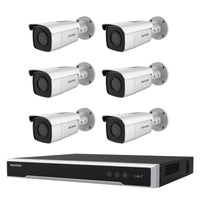 Hikvision 6MP 8CH AcuSense Kit 6 EXIR Bullet Cameras 8CH PoE NVR 4TB