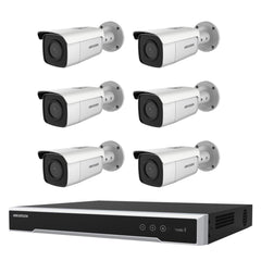 Hikvision 6MP 8CH AcuSense CCTV Kit:6x EXIR Bullet Cameras  + 8CH PoE NVR/4TB