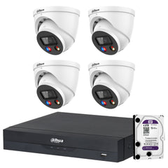 Dahua 4 x 8MP DH-IPC-HDW3849H-AS-PV-ANZ-S2 TiOC 3.0 Turret CCTV Kit + 8CH AI NVR + 4TB HDD, Active Deterrence