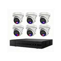 HiLook Hikvision 4K 8MP Active Colour Deterrence 8CH CCTV Kit 6 x IP Active Colour Camera+ 8CH NVR