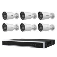 Hikvision 6MP 8CH AcuSense Kit 6 Mini Bullet Cameras 8CH PoE NVR 4TB