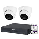 Dahua 2 x 6MP DH-IPC-HDW3666EMP-S-AUS Turret CCTV Kit + 4CH AI NVR + 4TB HDD, WizSense