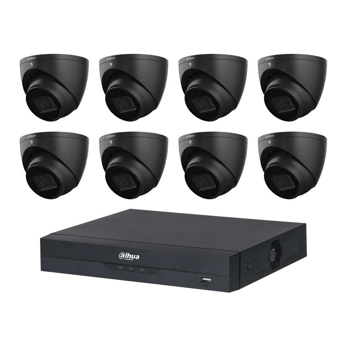 Dahua 8 x 6MP DH-IPC-HDW3666EMP-S-AUS Turret CCTV Kit + 8CH AI NVR + 4TB HDD, WizSense