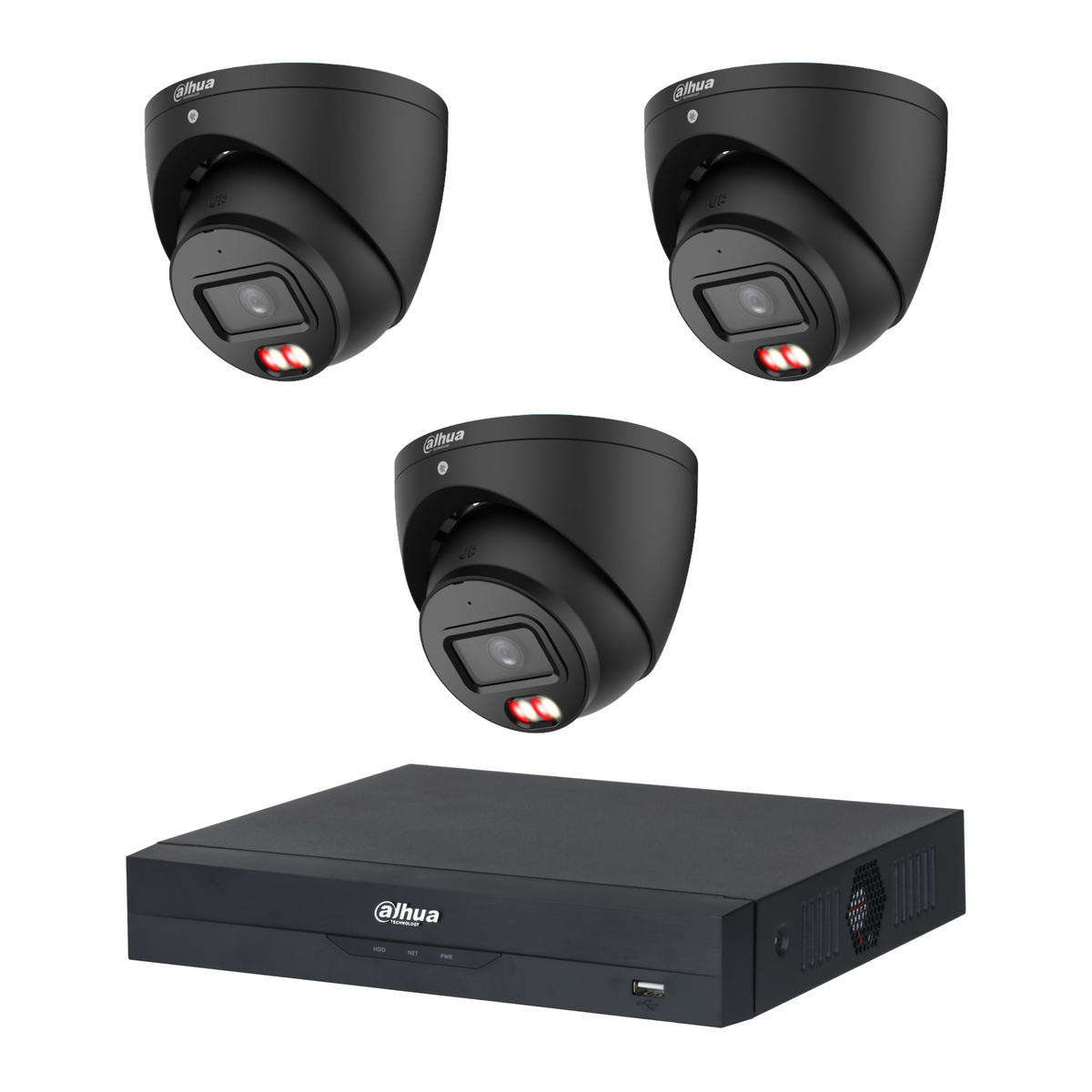Dahua HDW3667EM 3-Camera 6MP CCTV Kit + 4CH PoE NVR, No HDD
