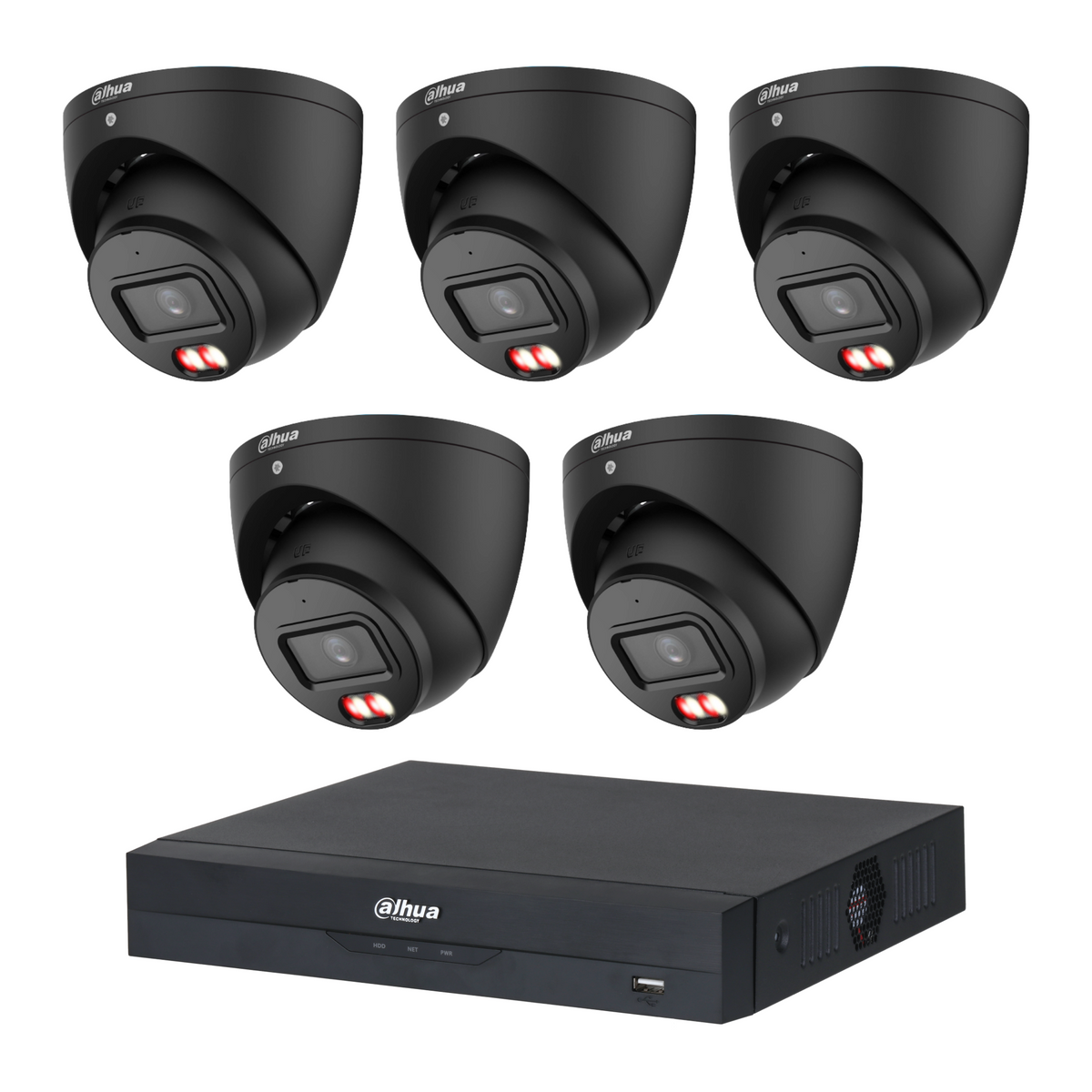 Dahua HDW3667EM 5-Camera 6MP CCTV Kit + 8CH PoE NVR, No HDD