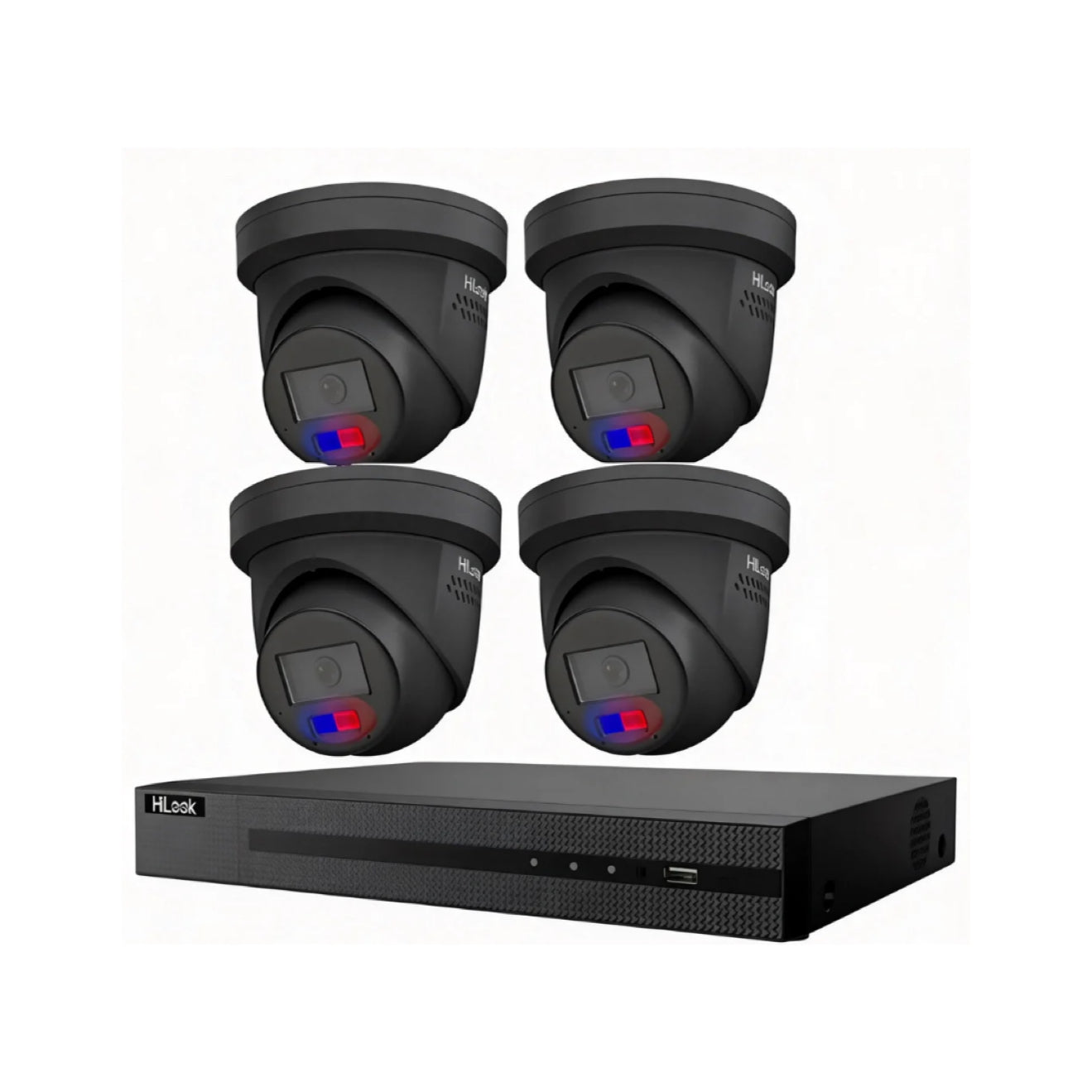 Hikvision Hilook 6MP Acusense 4 Camera CCTV Kit – ACDC Light, Speaker & Strobe BLACK