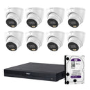 Dahua 8x 5MP WizColor Turret Cameras SMD 4.0 16CH PoE NVR 4TB HDD
