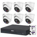 Dahua 6 x 8MP DH-IPC-HDW3849H-AS-PV-ANZ-S2 TiOC 3.0 Turret CCTV Kit + 8CH AI NVR + 4TB HDD, Active Deterrence
