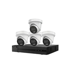 HILook 4 x 6MP Cameras CCTV Kit: 1 x Strobe & 3 x AI Turret Cameras + 4CH or 8CH NVR Bundle