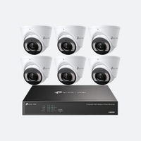 TP-Link 8MP 8CH CCTV Kit 6 IP Turret Cameras Full-Colour Speaker Mic Light 8CH NVR