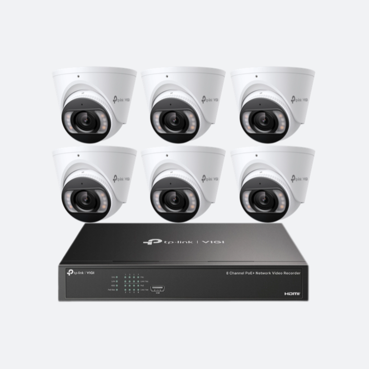 TP-Link Insight 5MP CCTV Kit: 8 x IP Turret Cameras (Full-Colour Speaker / Mic / Light) + 8CH NVR
