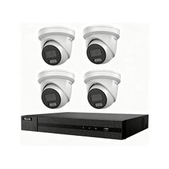 HiLook by Hikvision 8MP AcuSense 8CH CCTV Kit with 4 Turret IP Cameras IPC-T282H-MU