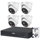 Dahua 4 x 6MP DH-IPC-HDW3649H-AS-PV-ANZ TiOC Turret CCTV Kit + 4CH AI NVR + 4TB HDD, Active Deterrence
