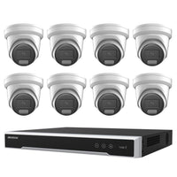 Hikvision 8MP 8CH Kit 8 Outdoor Turret Cameras 8CH NVR 4TB