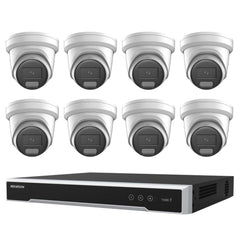 Hikvision8MP 8CH  CCTV Kit: 8 x Outdoor Turret Cameras + 8CH NVR/4TB