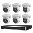 Hikvision 8MP 8CH Kit 6 AcuSense Outdoor Turret Strobe Siren 8CH NVR 4TB