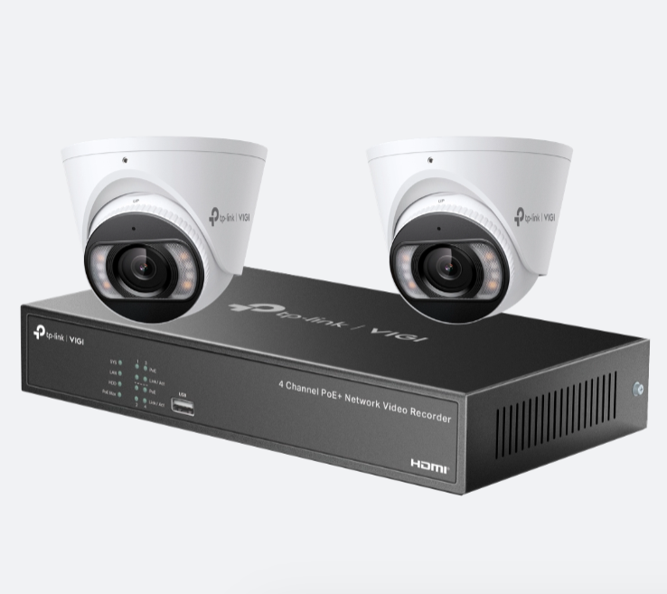 TP-Link Insight 5MP CCTV Kit: 2 x IP Turret Cameras (Full-Colour Speaker / Mic / Light) + 4CH NVR