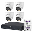 Dahua 4x 5MP WizColor Turret Cameras SMD 4.0 8CH PoE NVR 4TB HDD 