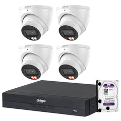 Dahua 4 x 8MP DH-IPC-HDW3867EM-S-IL-ANZ Turret Security CCTV Kit with 8CH Wizsense NVR + 4TB HDD