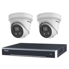 Hikvision 6MP 4CH CCTV Kit: 2xTurret Cameras with AcuSense + 4CH PoE NVR/4TB