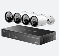 TP-Link Insight 8MP Bullet CCTV Kit 4 IP Cameras Full-Colour Speaker Mic Light 4CH NVR