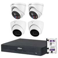 Dahua 8 MP + 8 Channels Kit: 2 x 8MP TiOC and 2 x 8MP Turret Cameras with 8CH AI NVR + 4TB HDD